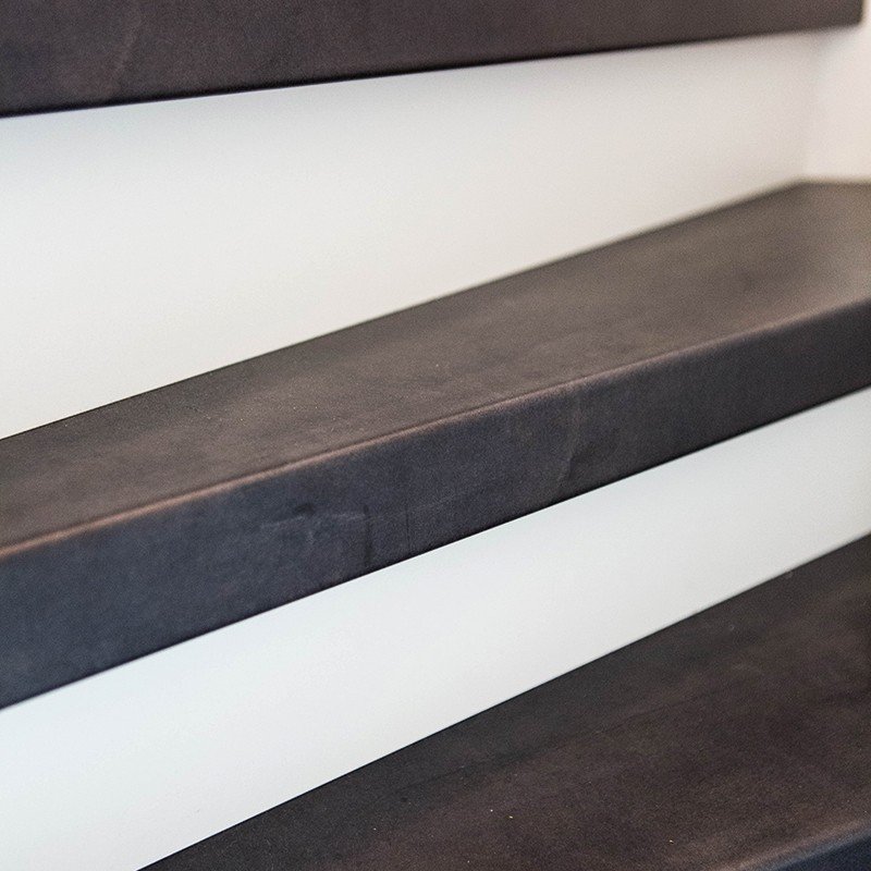 Detail Buffalo Jacket trapkleur met wit gecombineerd